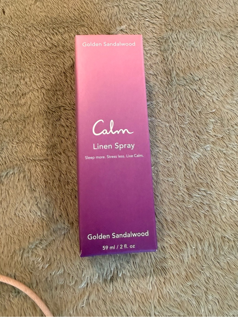 Calm Golden Sandalwood Linen Spray 2 fl oz 59 ml New in Box Relaxation